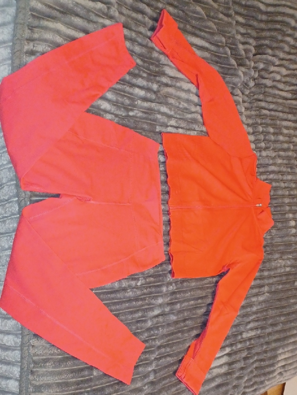 Calvin Klein Performance Bright Red/Pink Zip Crop Jacket and High-Waist Pants